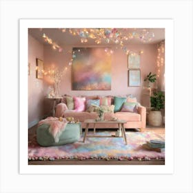 Pink Living Room 6 Art Print