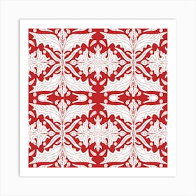 Red And White Pattern 1 Art Print