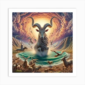 Horned Ram Art Print