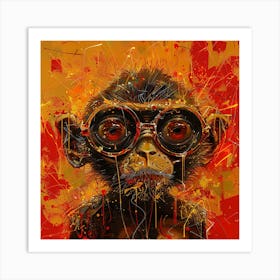 Monkey With Goggles 1 Art Print