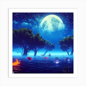 Night In The Forest Art Print