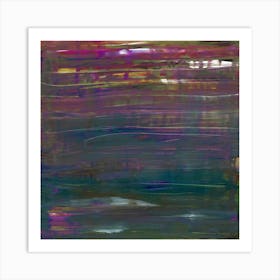 Foggy Day - Magenta Green Art Print