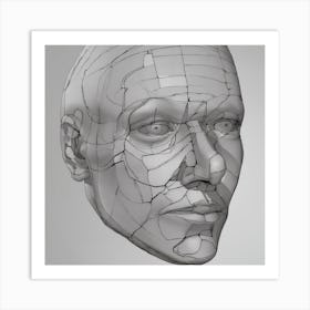 3d Head Model 5 Art Print