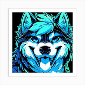 Neon Husky 5 Art Print