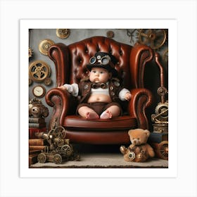 Steampunk Baby Portrait Art Print