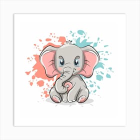 Cute Elephant 1 Art Print