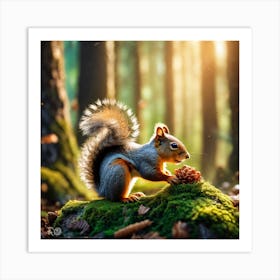 Squirrel In The Forest 293 Art Print