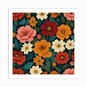 Floral Seamless Pattern 3 Art Print