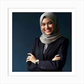 Muslim Businesswoman Smiling Art Print