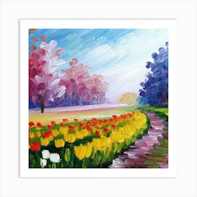 a flower garden in spring 19 Art Print