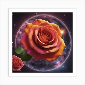 Roses In Space 2 Art Print