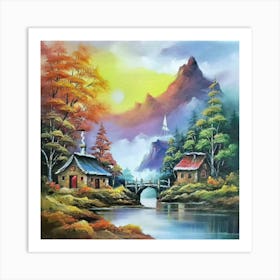 Multicolored landscape. 7 Art Print