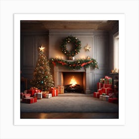 Christmas Tree In The Living Room 82 Art Print