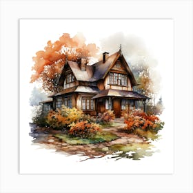 Watercolor House 1 Art Print