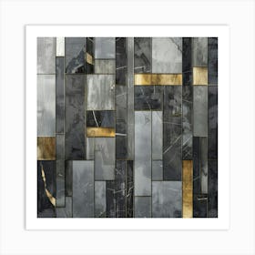 Black And Gold Marble Wall Art 1 Art Print