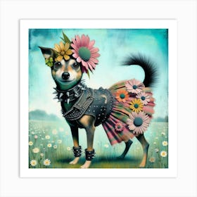 Cute punk dog 7 Art Print