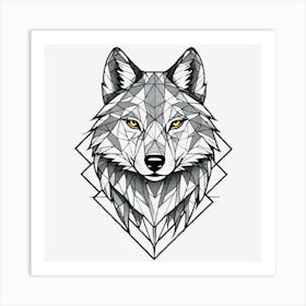 Geometric Wolf 1 Art Print