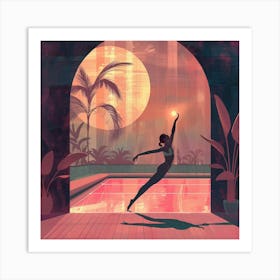 Dancer At The Pool Art Print