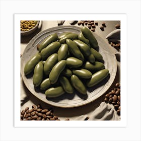 Green Beans On A Plate Art Print