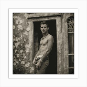 Shirtless Man In Doorway - Filipo Ecco Art Print