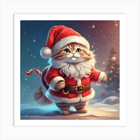 Christmas Cat 1 Art Print