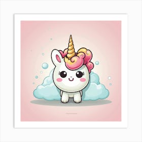 Unicorn With Rainbow Mane 26 Art Print