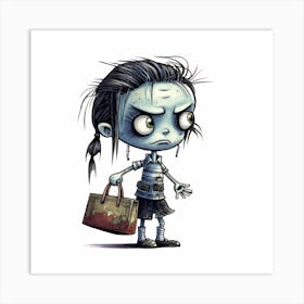 Zombie Girl Art Print