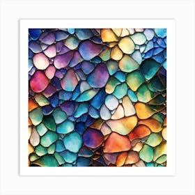 Watercolor Painting Of A Glas Art In Drop Formation Art Print