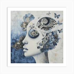 'Blue And White' Art Print