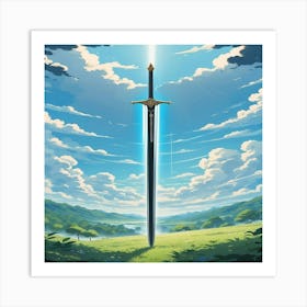 Default A Heaven Background With Minimalistic Illustrations Of 0 Art Print