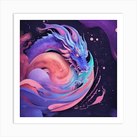 Abstract Dragon In Space Art Print