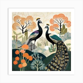 Bird In Nature Peacock 1 Art Print