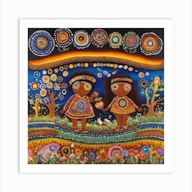 Two Girls In The Forest Art Print