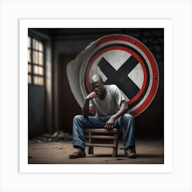 Man Sitting On A Chair Art Print