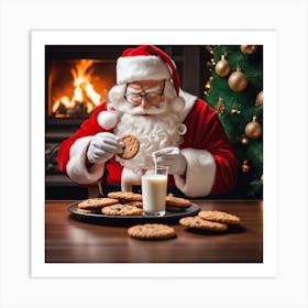 Santa Claus With Cookies 11 Art Print