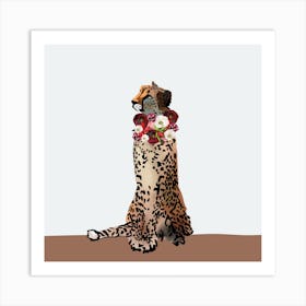 Cheetahredflowers Art Print