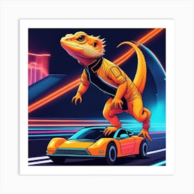 Neon Dragon Art Print