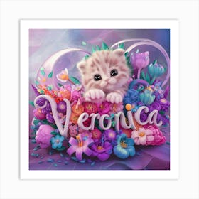 Veronica Cute Cat Art Print