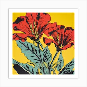 Gloriosa Lily 3 Pop Art Illustration Square Art Print