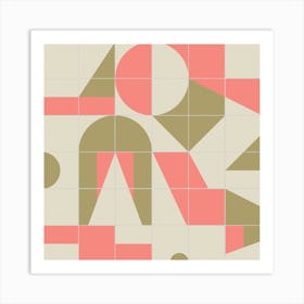 Bauhaus Tiles Shapes Square Art Print