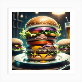 Burger Art Art Print