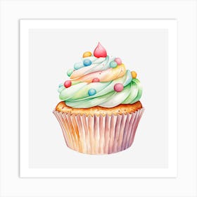 Cupcake Watercolor Illustration 2 Art Print