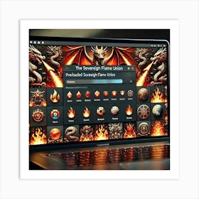 Sovereign Flame Laptop Interface Theme Art Print