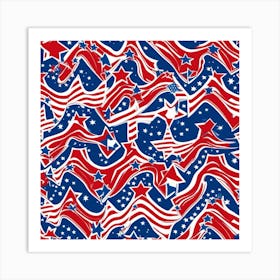 Patriotic Stars And Stripes 3 Art Print