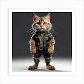 Firefly Animated, Character, 3d, Tabby Cat, Rocker, Standing, Front Paws, Back Paws, Clear Paws, Scr (10) Art Print