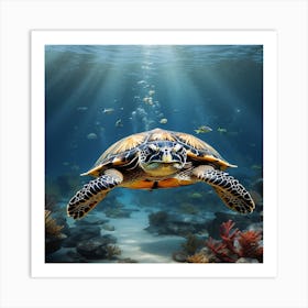 Default Turtle In The Sea Graphic Art Print