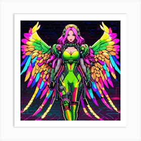 Pixelated Angel Art Print