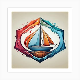 Sailboat Logo Art Print