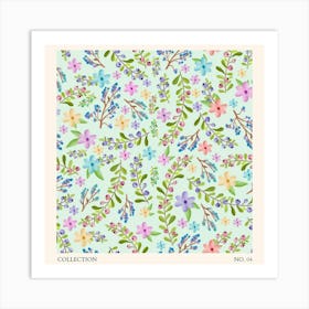 Watercolor Floral Pattern Art Print