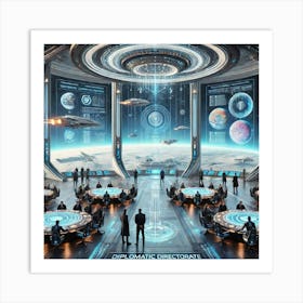 A Futuristic Sci Fi Scene Showcasing The Diplomati Art Print